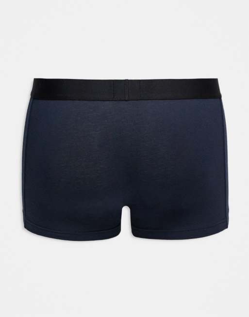 BOSS – One Bodywear – Marinblå och blå trunks med ikonlogga framtill, 3-pack, 3 av 3