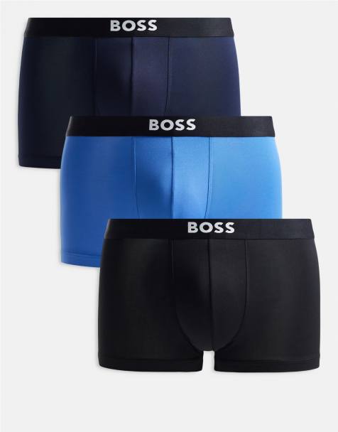 BOSS - One - Lot de 3 boxers en microfibre - Noir/bleu marine/bleu - view 1