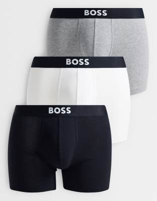 BOSS - One - Lot de 3 boxers - Noir, blanc et gris