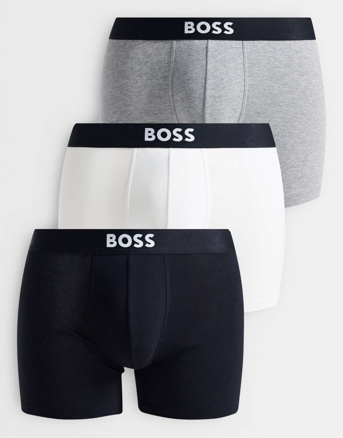 BOSS Orange BOSS One - Pack de 3 calzoncillos bóxer de color negro, blanco y gris