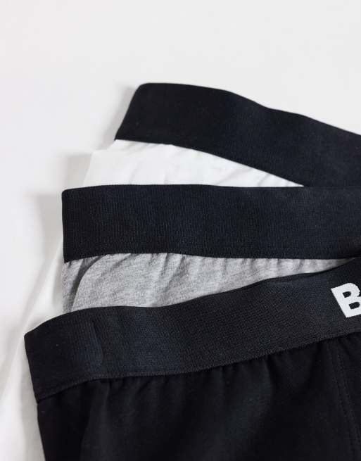 BOSS One - Pack de 3 calzoncillos bóxer de color negro, blanco y gris, 3 de 3