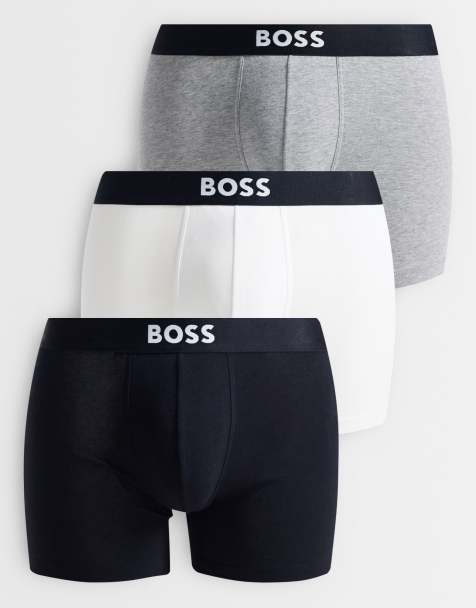 BOSS - One - Set van 3 boxershorts in zwart, wit en grijs - view 1