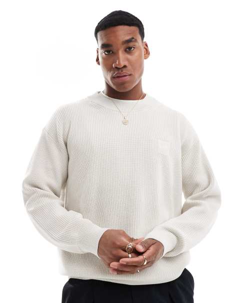 BOSS Orange Acircolo knitted jumper in beige - view 1