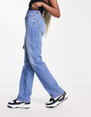 BOSS Orange ADA high waisted straight leg jeans in light blue - ASOS Price Checker
