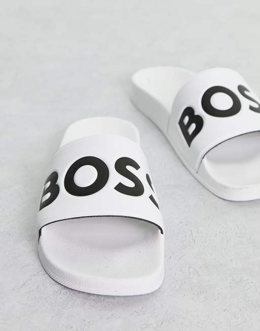 Hugo boss deals sliders white