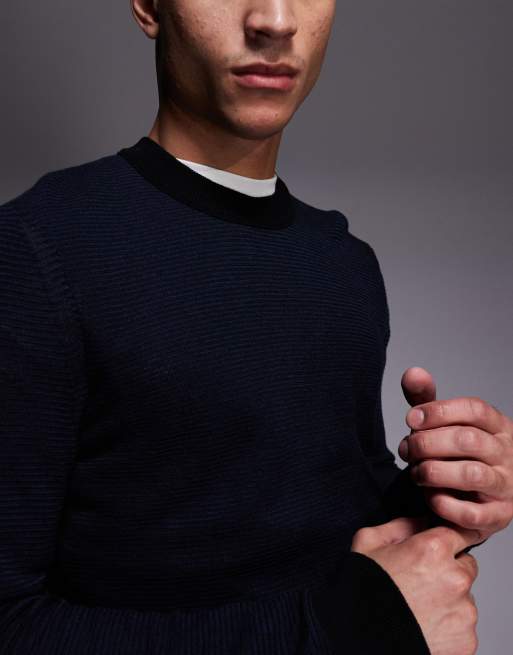 BOSS Orange aspoki textured jumper in black, 5 of 5