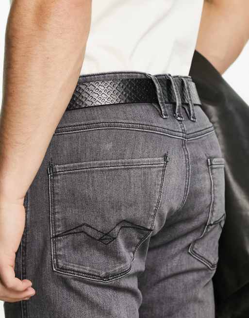 BOSS Orange B Icon emBOSS Orangeed belt in black | ASOS