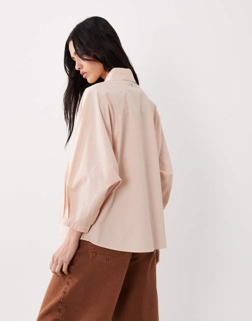 BOSS Orange - Belenta - Blusa comoda rosa con maniche a kimono, 4 di 4