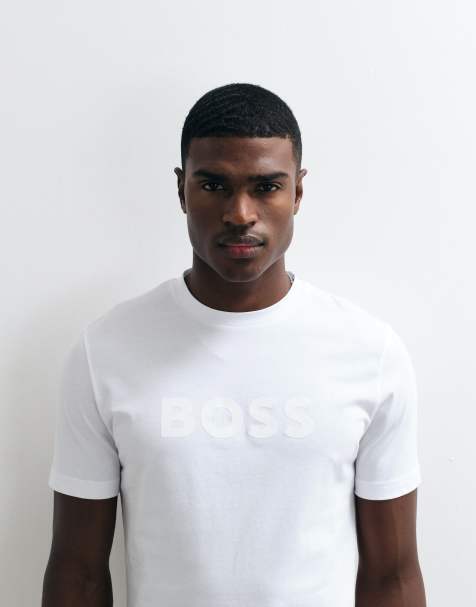 BOSS Orange – Biały T-shirt o regularnym kroju z niekontrastowym logo - view 1