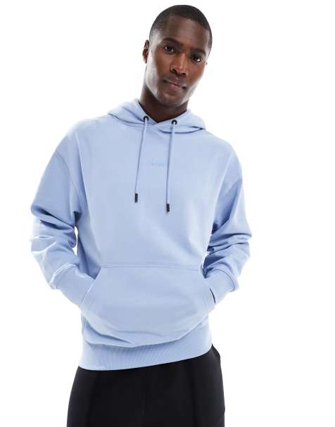 BOSS Orange - Blå hættetrøje med lille logo på brystet - view 1