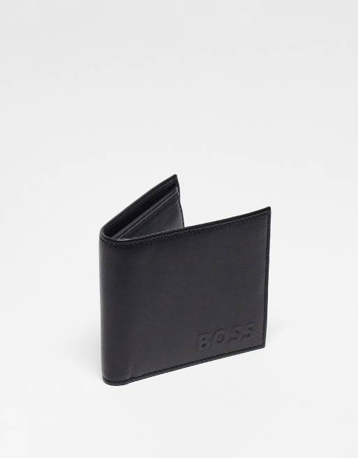 BOSS Orange - Black Byron - Portefeuille à deux volets avec porte-monnaie - Noir