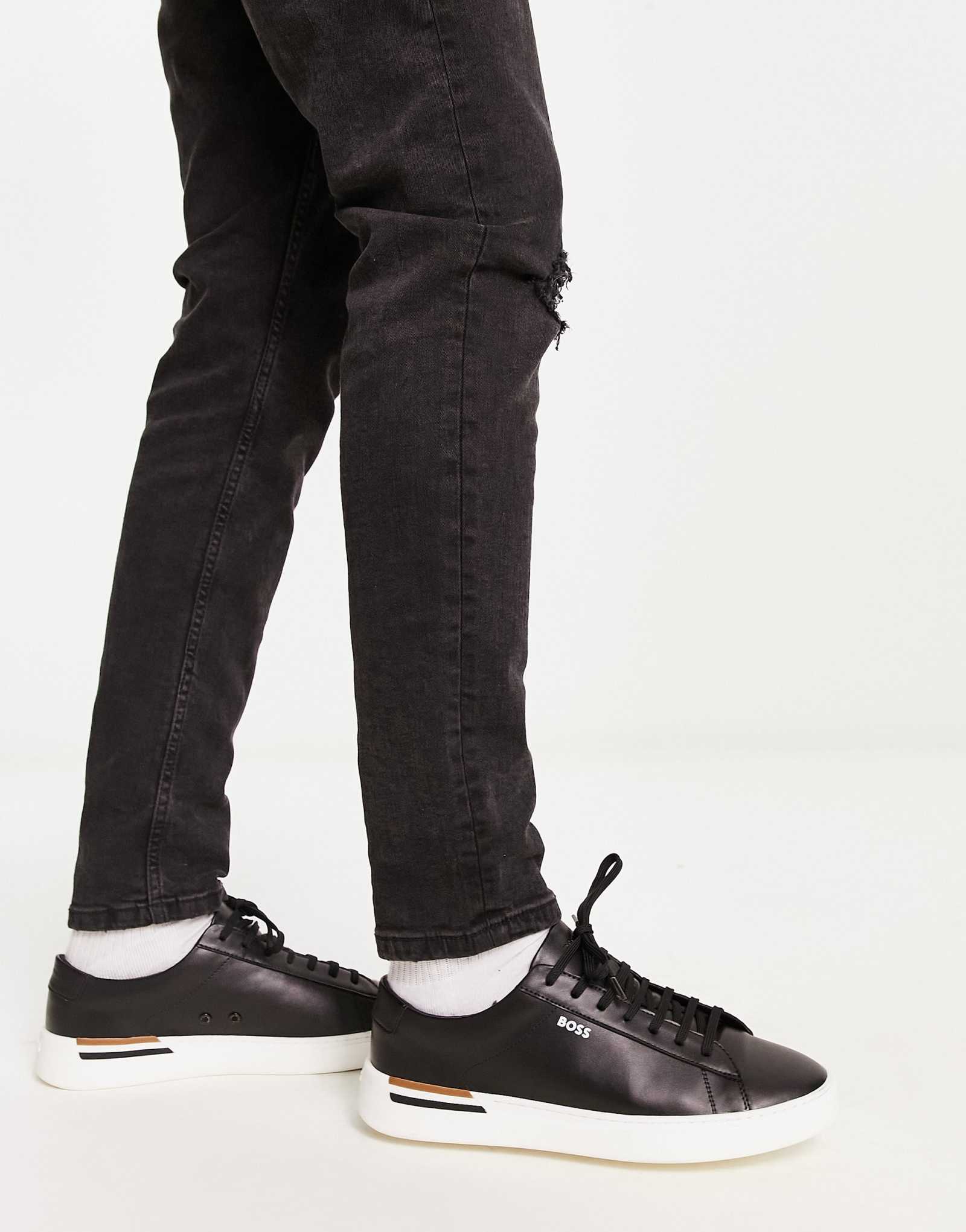Кроссовки BOSS Orange Black Clint Tenn черного цвета