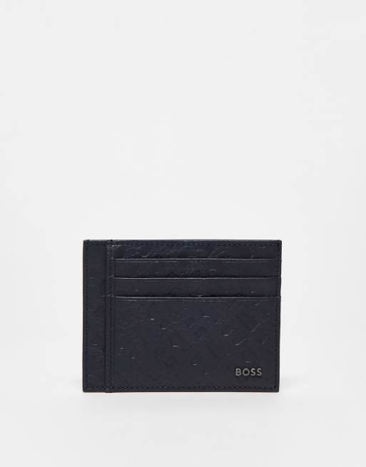 BOSS Orange Black Crosstown card holder in navy | ASOS