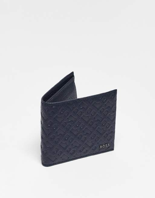 BOSS Orange - Black Crosstown EmBOSS Orangeed - Portemonnee in marineblauw met muntvakje