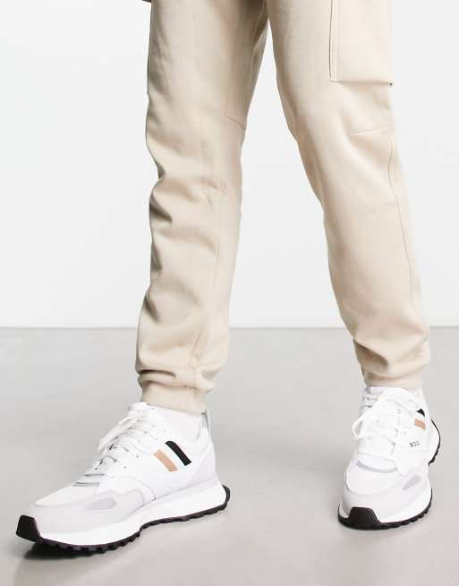 BOSS Orange Black Jonah Runn trainers in white ASOS