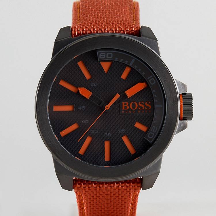 BOSS Orange By Hugo Boss – 1513010 New York – Uhr mit orangefarbenem Armband  | ASOS