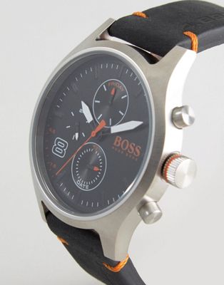 Hugo Boss Amsterdam Leather Watch 