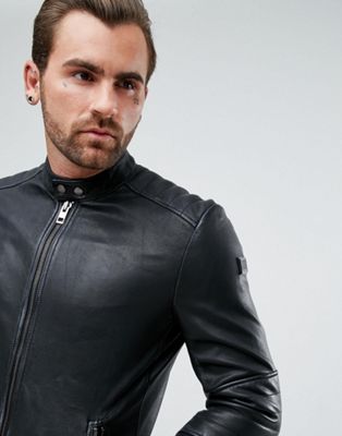boss leather biker jacket