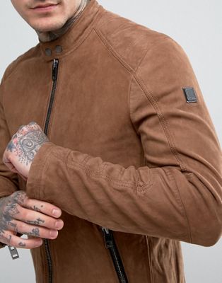 hugo boss tan leather jacket