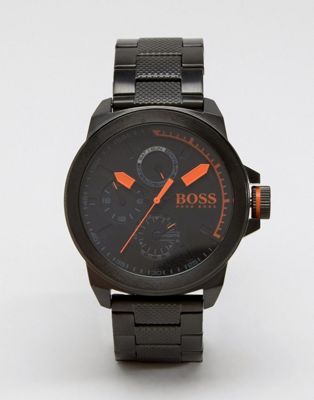 hugo boss orange new york men's black strap watch