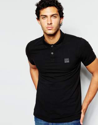 salut dok Tåget BOSS Orange by Hugo Boss Polo Shirt with Logo In Black In Slim Fit | ASOS