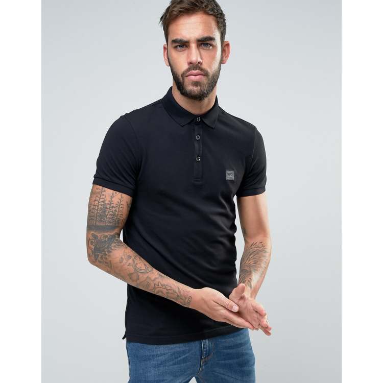 BOSS Orange by Hugo Shirt Slim Polo Fit ASOS | in Boss Black