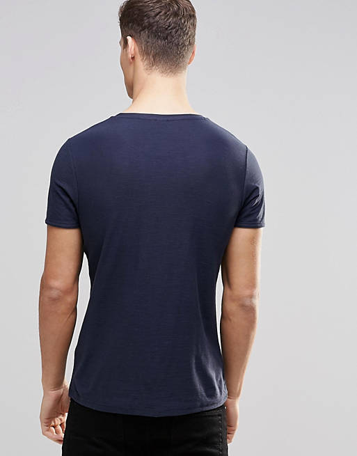 BOSS Orange by Hugo Boss T-Shirt With Contrast Pocket In Navy | ASOS