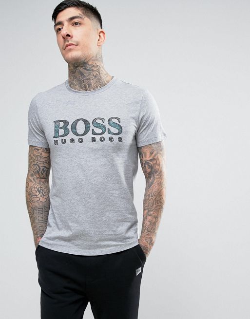 BOSS Orange by Hugo Boss Turbulence 2 Large Logo T-shirt Grey | ASOS