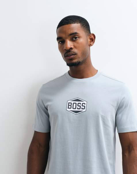 Boss Orange - camiseta gris con estampado del logotipo en el pecho - view 1