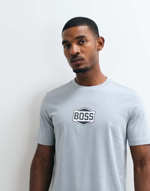 Boss Orange - camiseta gris con estampado del logotipo en el pecho