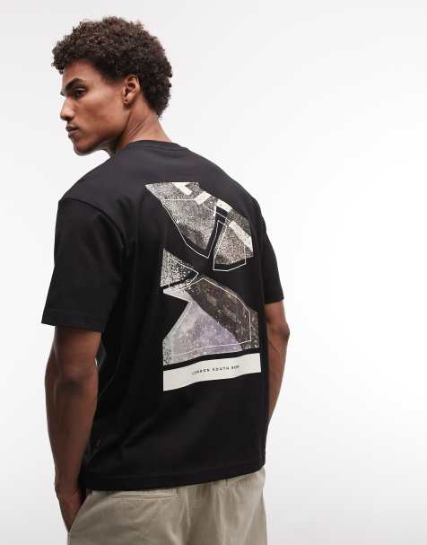 BOSS Orange - Camiseta negra con estampado en la espalda - view 1