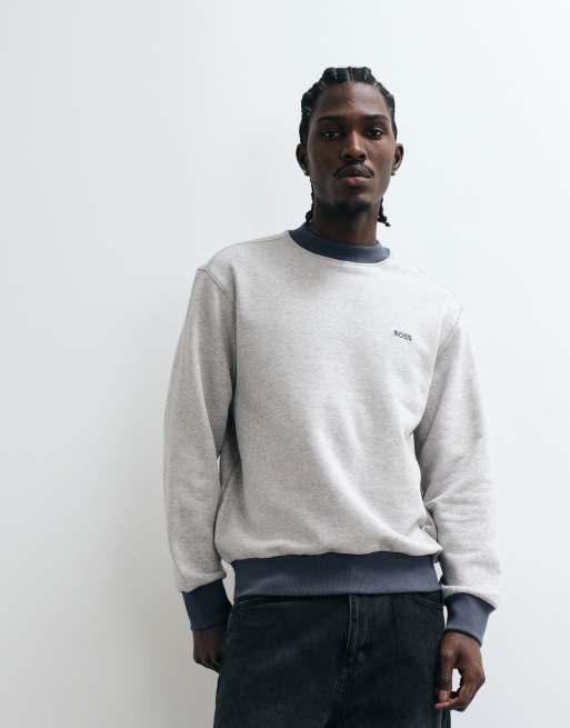 BOSS Orange chest logo sweatshirt in grey , 5 of 5