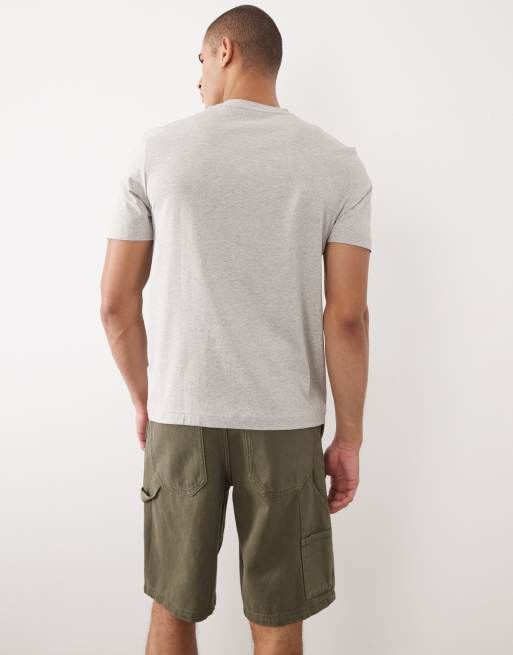 BOSS Orange chest logo t-shirt in light grey , 4 of 5