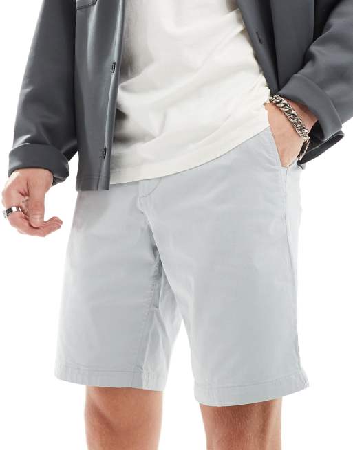 BOSS Orange chino slim shorts in light grey