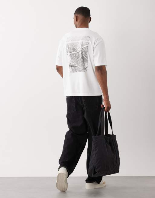 BOSS Orange city lights chest print t-shirt in white, 2 of 5