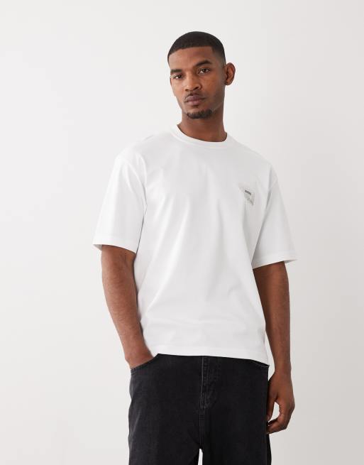 BOSS Orange city lights chest print t-shirt in white, 3 of 5