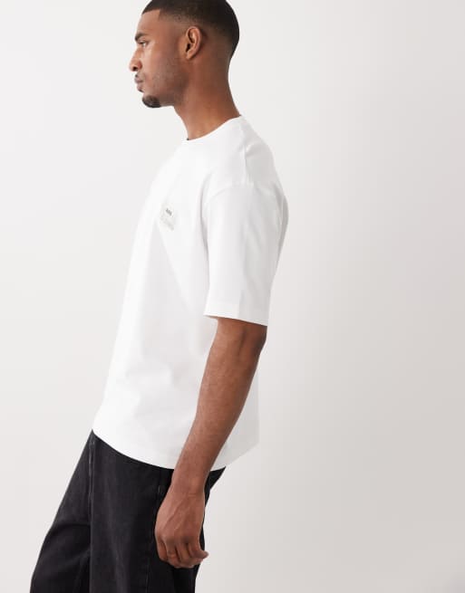 BOSS Orange city lights chest print t-shirt in white, 5 of 5