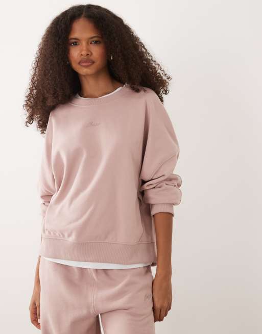 BOSS Orange co-ord sweatshirt in dusty pink, 2 of 4