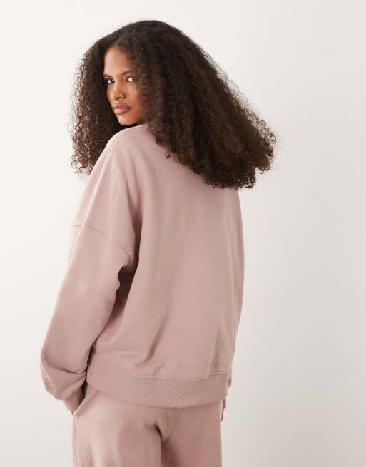 BOSS Orange co-ord sweatshirt in dusty pink, 4 of 4