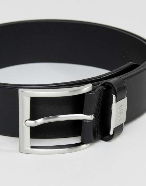 BOSS Orange - Connio - Ceinture en cuir avec passant à logo - Noir, 2 de 4