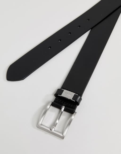 BOSS Orange – Connio – Ledergürtel in Schwarz mit Logoschlaufe, 4 von 4