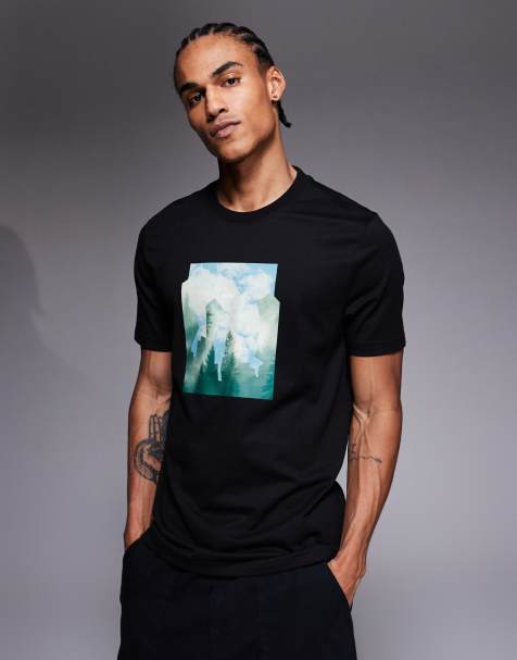 BOSS Orange - Cover - T-shirt met print op de borst in zwart - view 1