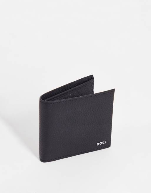 BOSS Orange - Crosstown - Portefeuille en cuir à deux volets et compartiment pour la monnaie - Noir