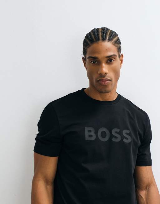 BOSS Orange – Czarny T-shirt o regularnym kroju z logo, 2 z 5