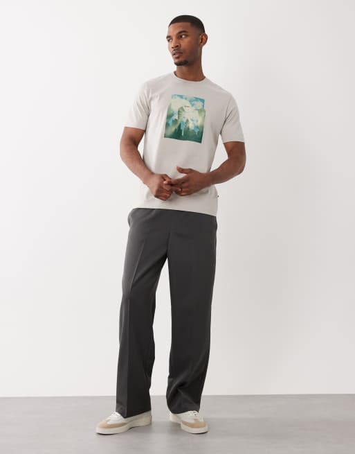 BOSS Orange – Czarny T-shirt z nadrukiem na piersi, 2 z 5