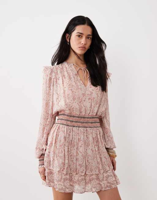 BOSS Orange - Darmia - Mini-jurk met ruches in roze bloemenprint, 2 van 4