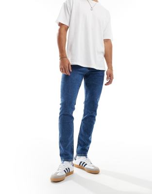 BOSS Orange delaware slim denim jeans in midwash blue