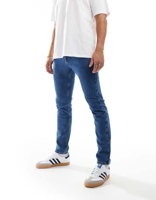BOSS Orange - Delaware - Smalle denim jeans in mid-wash blauw, 3 van 5