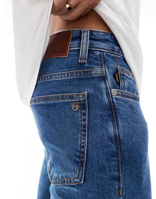 BOSS Orange - Delaware - Smalle jeans i mellemvasket blå, 2 af 5