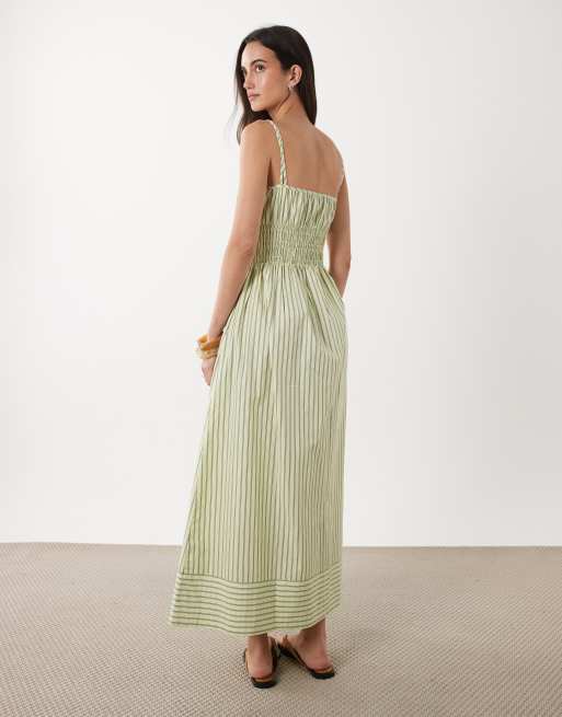 BOSS Orange - Diplyn - Lysegrøn midikjole med samlet detalje, 4 af 4